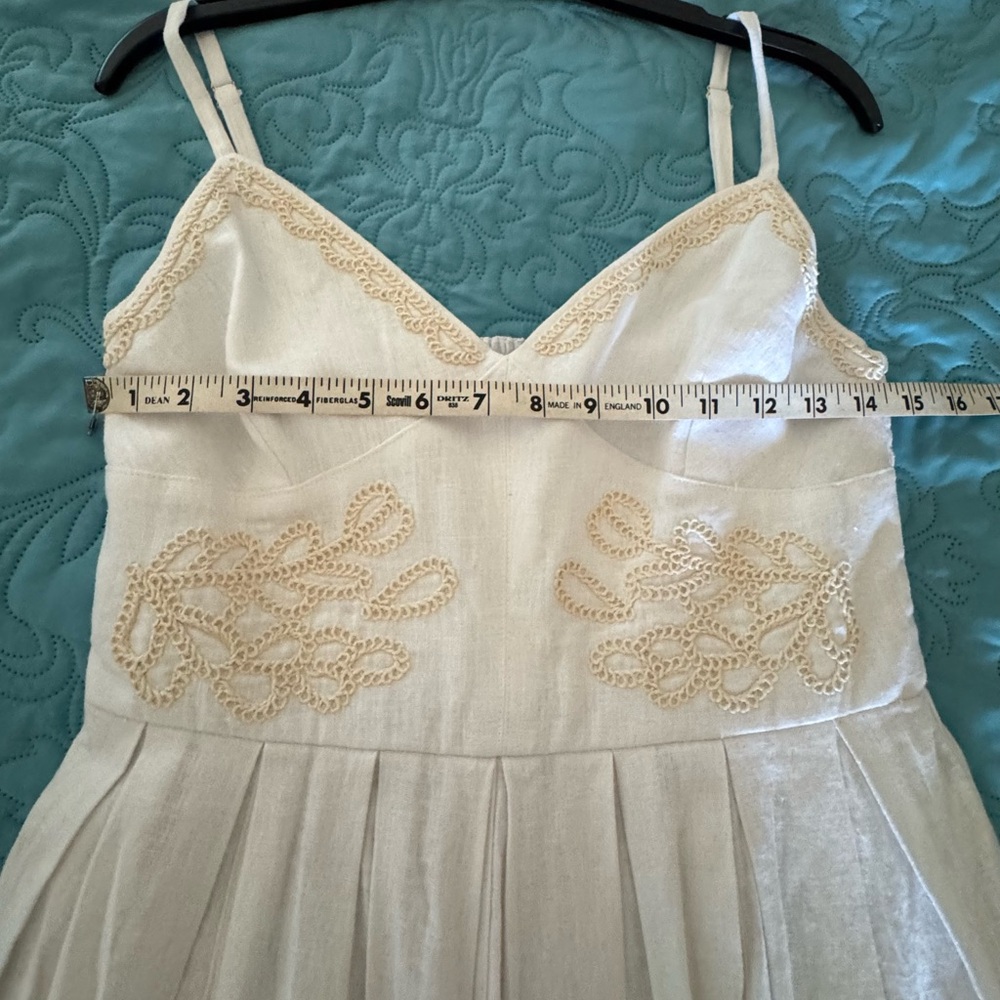Christian LaCroix white w/ cream embroidery smocked back sundress. Size S lined - Picture 9 of 14